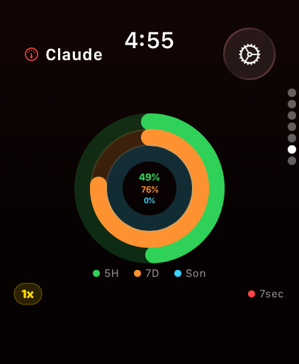 Model Usage watchOS Claude rings screenshot