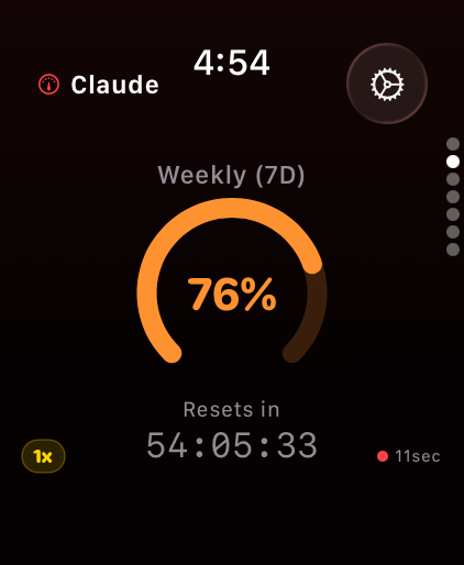 Model Usage watchOS weekly screenshot
